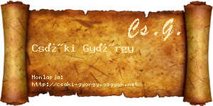 Csáki György névjegykártya
