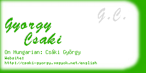 gyorgy csaki business card