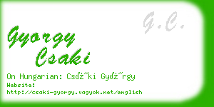 gyorgy csaki business card